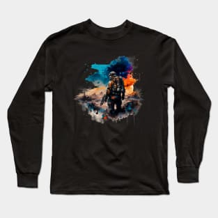 Soldier watercolor print Long Sleeve T-Shirt